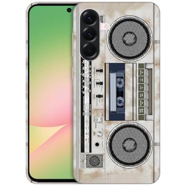 Imagem de GlamCase - Capa vintage impressa para gravador de cassete de rádio para A56 branca