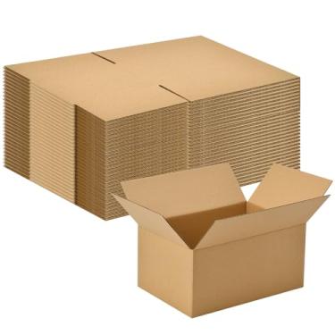 Imagem de EZALFTIN Pacote Com 30 Caixas Pequenas De Papelão Ondulado Marrom 8X6X4 Polegadas Para Embalagem, Envio, Mudança E Negócios
