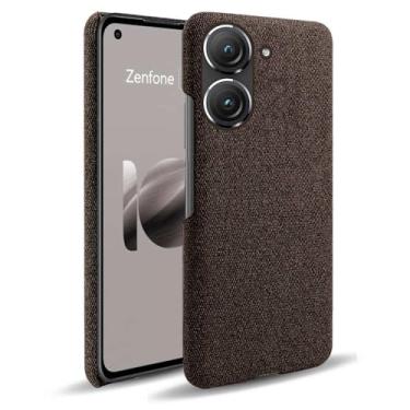 Imagem de Capa para ASUS Zenfone 10,Capa desenhada em lona,Case Protetora Ultrafina com Empunhadura Macia,Design em Tecido Antichoque e Antiarranhões-Brown