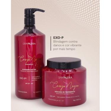 Imagem de Kit cereja negra profissional shampoo 1l máscara 1kg - Grankera, 2kg