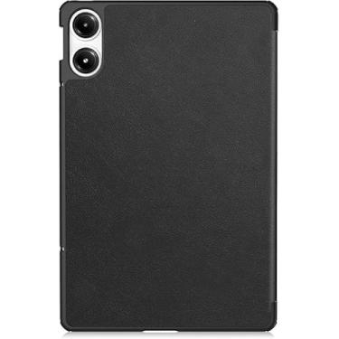 Imagem de Capa Smart Case Compatível Para Redmi Pad Pro 12.1'' Preto, PU de Qualidade, Anti-Impressões Digitais, Resistente a Arranhões