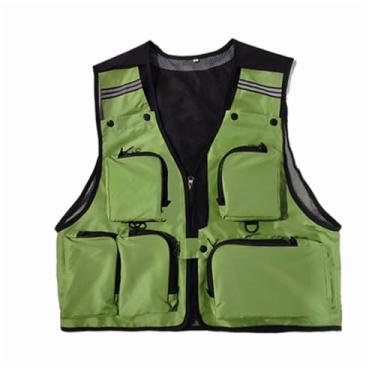 Imagem de Colete De Pesca Tático Sem Mangas Com Zíper E Vários Bolsos De Malha Respirável Masculino, Colete Versátil Para Fotografia Ao Ar Livre Viagem Caminhada Jaqueta, Para Muitas Necessidades(Green,Medium)
