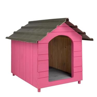 Imagem de Casa Casinha De Cachorro Reforçada Com Telhado Ecológico Extra Gigante N8 (Rosa)
