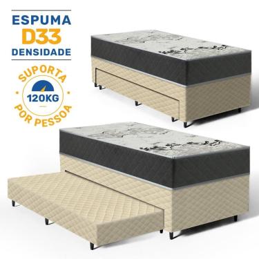 Imagem de Cama Box com Colchão de D33 ISO 3000 Gazin + Auxiliar de Espuma Unique Solteiro 88cm