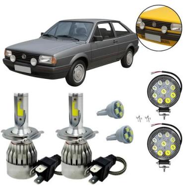 Imagem de Kit Farol Auxiliar Lâmpada Super Led Alto Baixo Gol Quadrado - Autovex