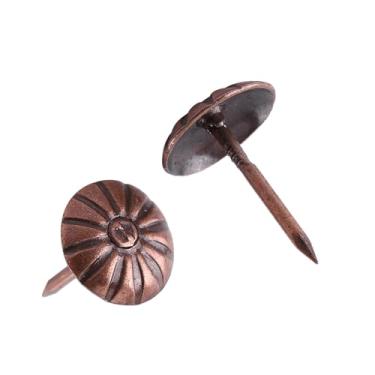 Imagem de Tachas de Estofamento, 100pcs de Móveis Vintage Pregos, Unhas de Estofamento Antigo de Metal de Bronze para Móveis de sofá de Sapato (Vermelho 11 * 16mm)
