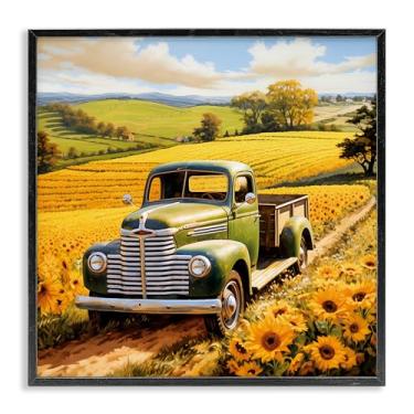 Imagem de Stupell Industries Truck Through Sunflower Field Black Framed Giclee Art, design by Heidi Kuntz, 17 x 17