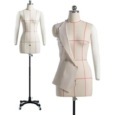 Imagem de Forma De Vestido Pinável Plus Size Com Braços Macios - Manequim Feminino De Tamanho Completo Para Costurar Roupas E Costurar - Manequim Com Rodas Para Adultos - Ideal Para Costure, Black, XX-Large