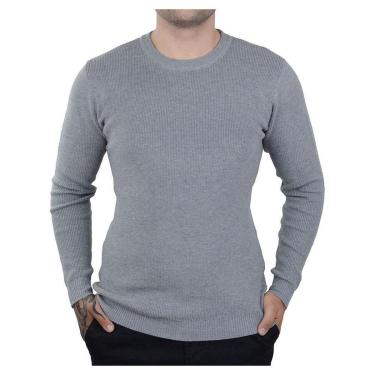 Imagem de Blusa Masculina Broken Rules Sueter Tricot Cinza - 590190-Masculino
