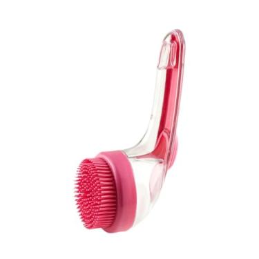 Imagem de IEUDNS Brush de escova de cachorro Pet Brush Bath Ergonomic portátil lavar banho seco e úmido O uso remove cabelos soltos para gatos de cachorro de gatinho, Vermelho