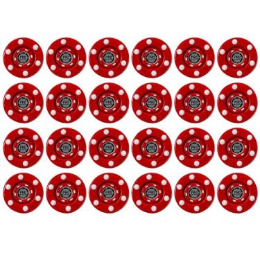 Imagem de Franklin Sports Pacote adolescente unissex Franklin Sports NHL Street Roller Hockey Pucks 24 Pro Commander Outdoor Roller Hockey Pucks para, vermelho, 6 Pucks US