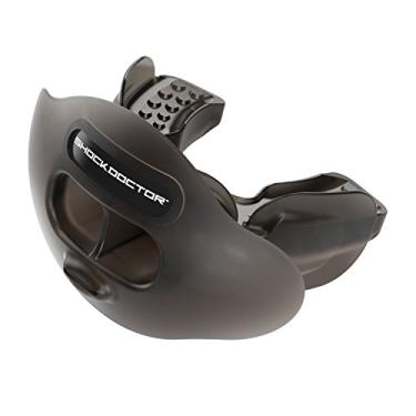 Imagem de Protetor labial de fluxo de ar Shock Doctor Max/protetor bucal. Protetor bucal de futebol 3300. Para crianças/jovens e adultos. Bocal de abertura ampla respirável. Alça de capacete incluída