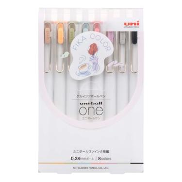 Imagem de Mitsubishi Pencil UMNS38FC8C Caneta esferográfica de gel Uni-Ball One 0,38 cores Fica conjunto de 8 cores