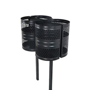Imagem de Lixeira Polônia 4 Cestos Parque Calçada Rua Tela Moeda 120cm