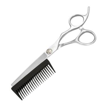 Imagem de Tesoura De Cabeleireiro, Tesoura De Barbeiro Para Uso Profissional, Tesoura Dupla De Desbaste 2 Em 1 Com Pente Removível Para Crianças Idosos Homens Mulheres Esteticista Barbearia E Uso Doméstico