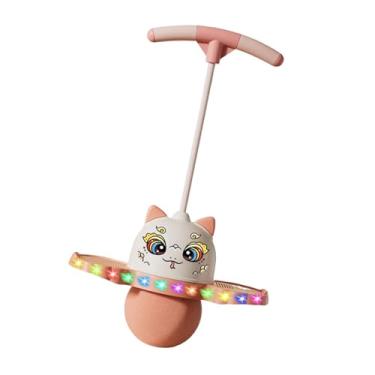 Imagem de Deevoka Bola de Pogo para crianças, brinquedo de equilíbrio aprimorado com alça e antiderrapante leve, bola saltitante, brinquedo de salto Pogo para ambientes, Rosa