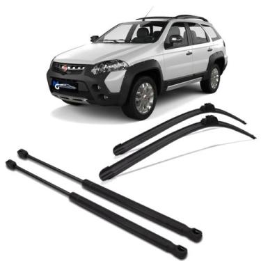 Imagem de Kit Amortecedor Porta Mala + Palheta Palio Adventure 96 a 13 - APX/TIG