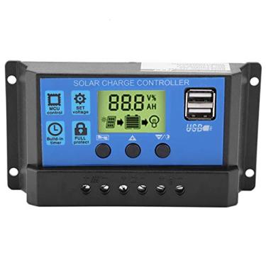 Imagem de Qanyegn PWM 12V 24V Controlador de carga solar dupla, regulamento do painel solar, regulador de carga do painel solar USB Regulador LCD Display 10/20/30A (YJSS-20A)