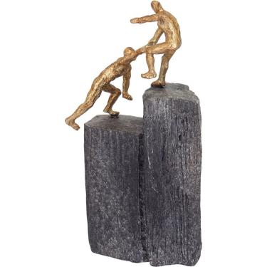 Imagem de Escultura Decorativa Estátua Enfeite Resina 31x16x8 Dourado