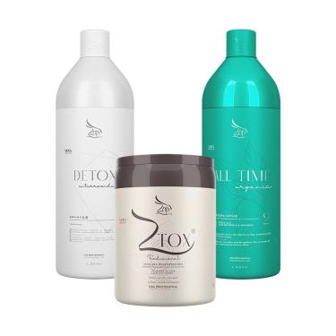 Imagem de Kit Escova Progressiva Zap All Time + Shampoo Detox 1 Litro + Máscara Óleo De Mecadâmia & Chia 950g