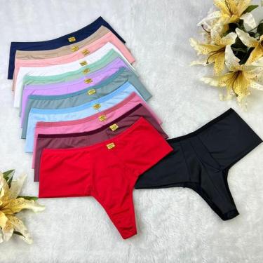Imagem de Kit 5 Calcinhas Fio Duplo Conforto Pala Dupla Conforto Cintura Alta Ta