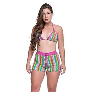 Imagem de Short Saída de Praia Feminino Crochê Com Cós de Elástico - HYPE MODAS,