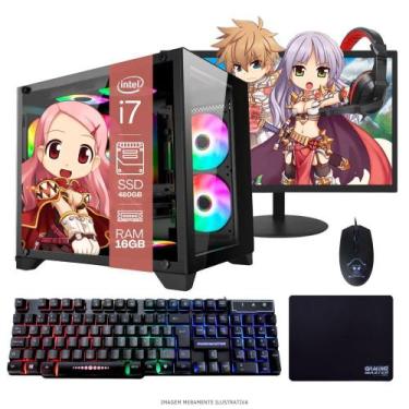 Imagem de Computador PC Gamer Completo TOB Intel Core i7 SSD 480GB 16GB Gab Aquá