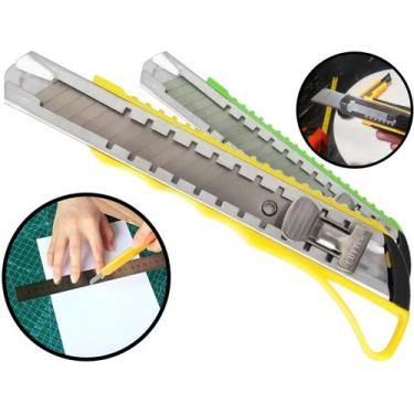 Imagem de Estilete Plástico Profissional Doméstico Multiuso Lâmina Em Aço Carbon