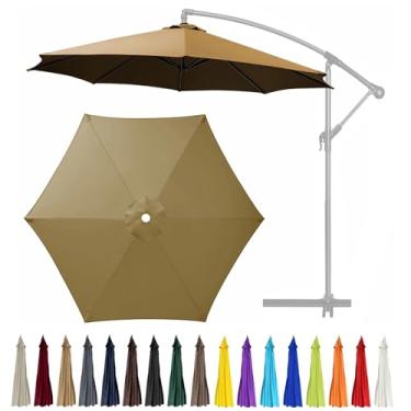 Imagem de GLDDFDG Dossel de substituição de guarda-chuva de pátio de 2,5 m (somente dossel), proteção UV de substituição à prova d'água para uso ao ar livre, mesa, mercado, quintal, guarda-chuva, cobertura