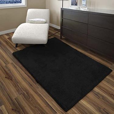 Imagem de Tapete Peludo Felpudo Para Sala e Quarto Cronos (Preto, 100x140)