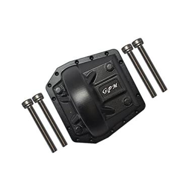 Imagem de XHSESA RC Front/Rear Gearbox Cover Aluminum Accessory for Axial 1/6 SCX6 JLU Wrangler 4WD-AXI05000T1 RC Crawler Car (Black)