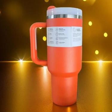 Imagem de Garrafa Térmica De Aço Inoxidável De Grande Capacidade (40oz) Com Alça
