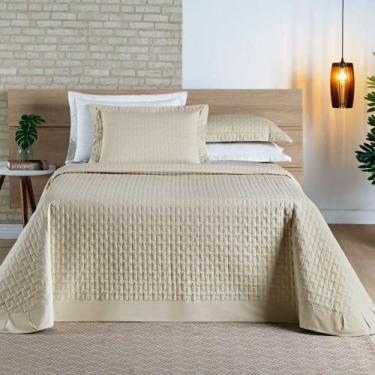 Imagem de Cobre Leito Casal Padrão Madri Percal 200 Fios 100% Algodão 3 Peças - 