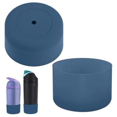 Imagem de 2 peças de bota de silicone para garrafa de água infantil Owala 473 g/396 g, capa de garrafa de água antiderrapante, protetor inferior antiamassado, envoltórios compatíveis com acessórios de garrafa