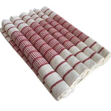 Imagem de Conjunto de 7 peças de corrida de mesa de algodão com 6 almofadas e 1 trilho de mesa perfeito para jantares e reuniões de família(JGAM08)