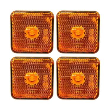 Imagem de 4 Lanterna Lateral Guerra Carreta Caminhão Led Ambar Braslux