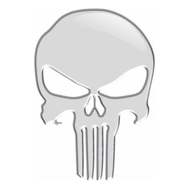 Imagem de O Justiceiro Emblema Carro Adesivo Prata Resinado Res05