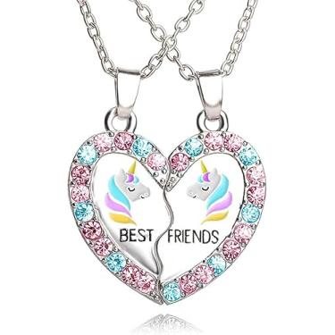 Imagem de Colar para 2, colares de melhor amigo, design fofo, presente de dia dos namorados, pingente de coração, colares de amizade, Sem Pedra Preciosa