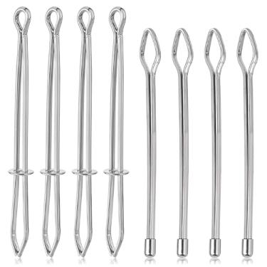 Imagem de 8 peças, ferramenta de rosqueamento de cordão, 2 designs de passador de corda, prendedor de corda faça você mesmo, ferramentas de costura Bodkin Threaders Bodkin, ferramentas de extrator de costura