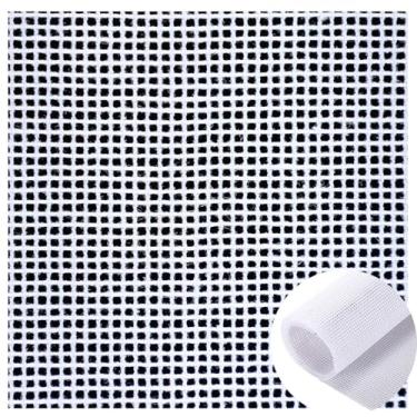 Imagem de Knitgrip Tela de ponto de agulha 14 malha branca em branco poliéster algodão trançado interloque para bordados, projetos de crochê de malha e divisores para fazer divisores (91 x 163 cm, 1 pacote)