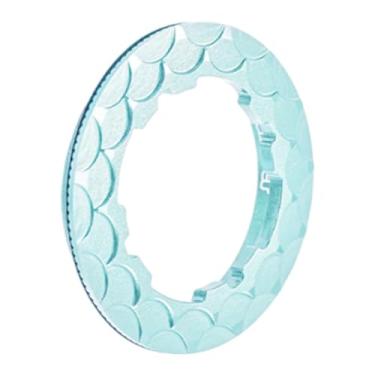 Imagem de Colaxi Anel de trava de cassete de bicicleta, manutenção de componentes de cobertura de anel de volante de bicicleta, cobertura de trava de cassete para, Azul Claro