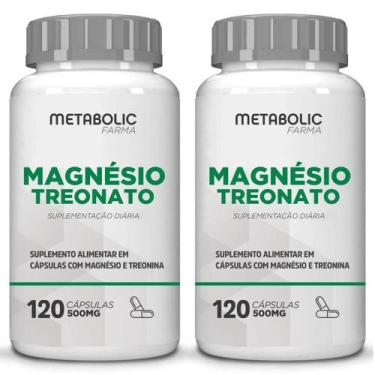 Imagem de 2x Magnesio Treonato Formula Importada 240Cáps Metabolic Farma