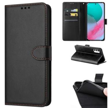 Imagem de Capa Carteira para Samsung Galaxy M54, Flip Cover com Fechamento Magnético, Compartimentos para Cartões, Couro Sintético, Preto