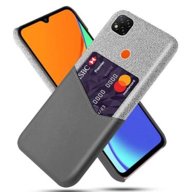 Imagem de Capa para Xiaomi Redmi 9C,Tela e tampa de couro PU,Antideslizante,360°cobertura completa à prova de choque com 1 slot de cartão atrás,Prevenção de queda-Gray