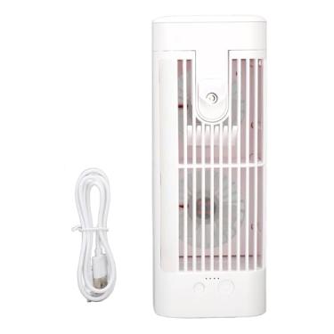 Imagem de Fã de ar condicionado portátil USB Evaporativo pessoal refrigerador de ar com 3 velocidades Night Light 120ml Water Tank 3600mAh Bateria para quarto de casa