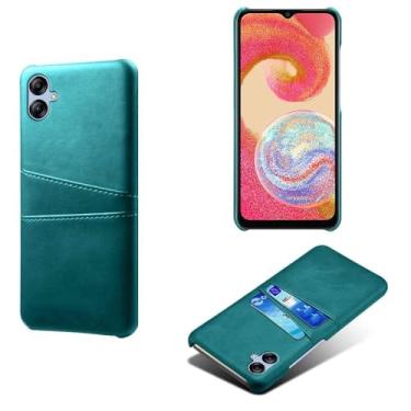 Imagem de Capa compatível com Samsung Galaxy A04e, capa de couro PU - Capa de telefone fina à prova de choque com 2 compartimentos para cartão, proteção anti-impressão digital e antiqueda, plástico sintético