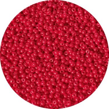 Imagem de Bala&Fillic Contas de semente de cor vermelha tamanho 3 mm 4000 peças/100 gramas, 8/0 contas redondas de artesanato de vidro para fazer joias, brincos, pulseiras, colar