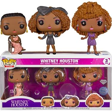 Imagem de Funko Pop Rocks Whitney Houston Diamond Glitter Edição Especial Pacote com 3