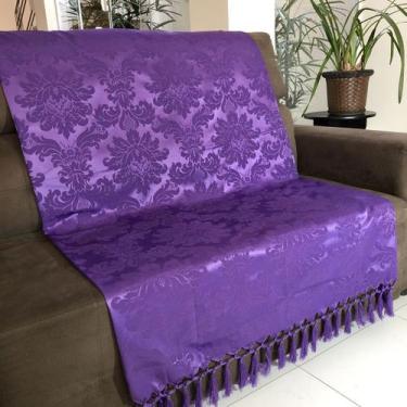 Imagem de Manta Para Sofá em Tecido Jacquard Medalhão Violeta 190x140cm - Sua Ca