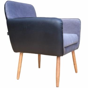 Imagem de Poltrona Conflex Bélgica com apoio de braço pés palito de madeira maciça em tecido compose Grafite Preto